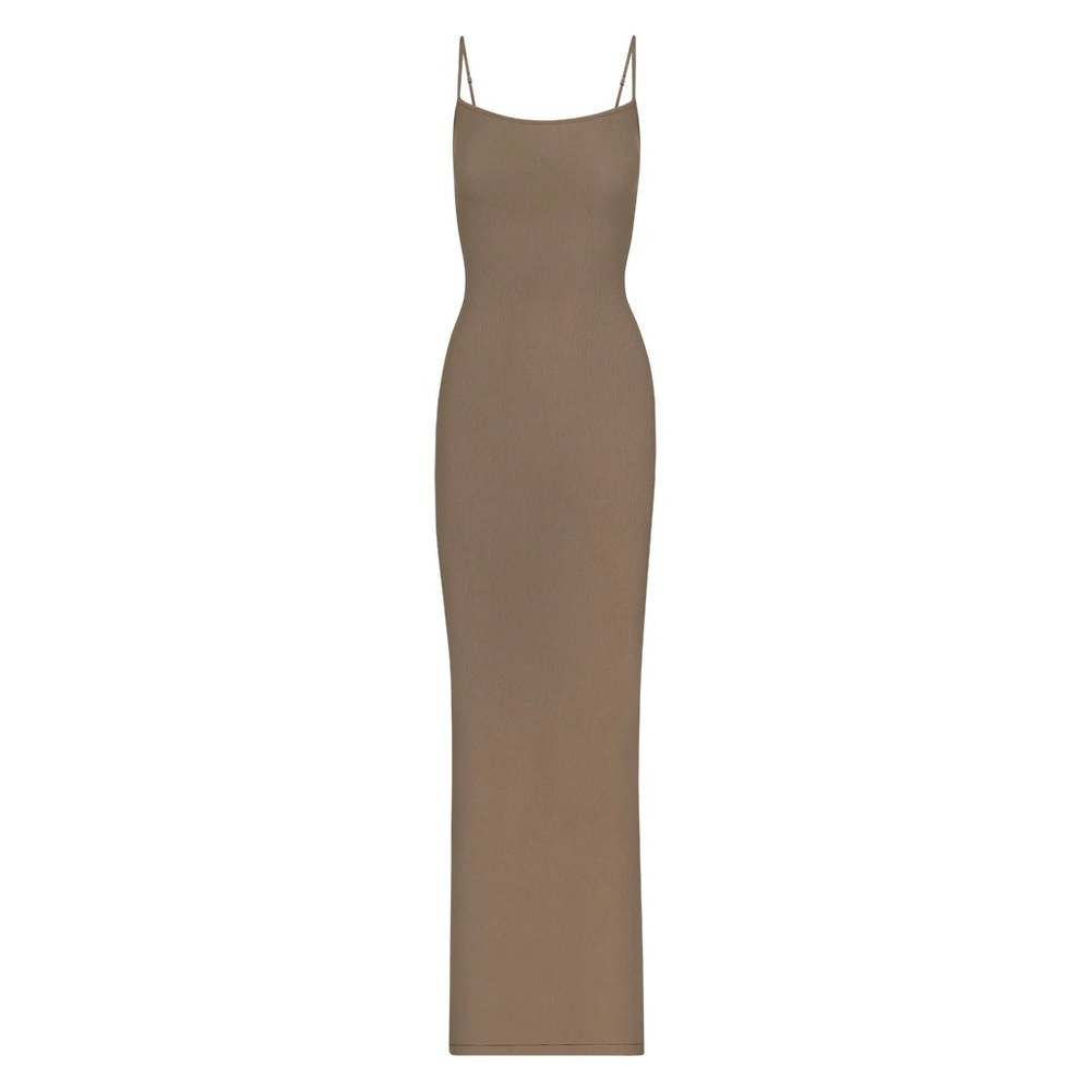 SKIMS SOFT LOUNGE LONG SLIP DRESS Oxide